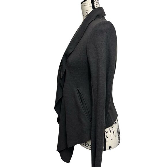 FORME D'Expression 3’3204322896 Gray Wool Asymetrical Shawl Colar Jacket, 38 - Picture 3 of 13